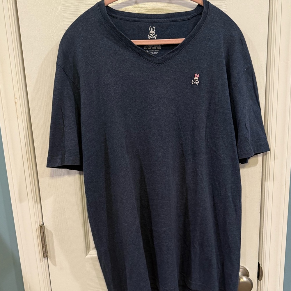 Psycho Bunny T-Shirt Sz 8 Blue V-Neck